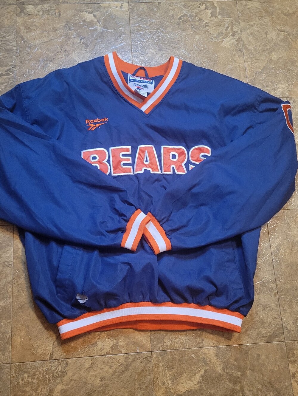 Vintage Chicago Bears Reebok Pro Line Jacket Adult Large L Blue Pullover Lined
